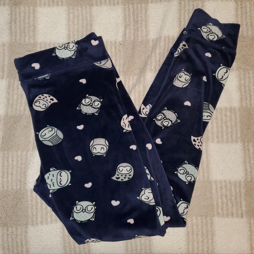 5 for $25 | Charlotte Russe Weekend Edition Owl Thin Plush Pajama Pants